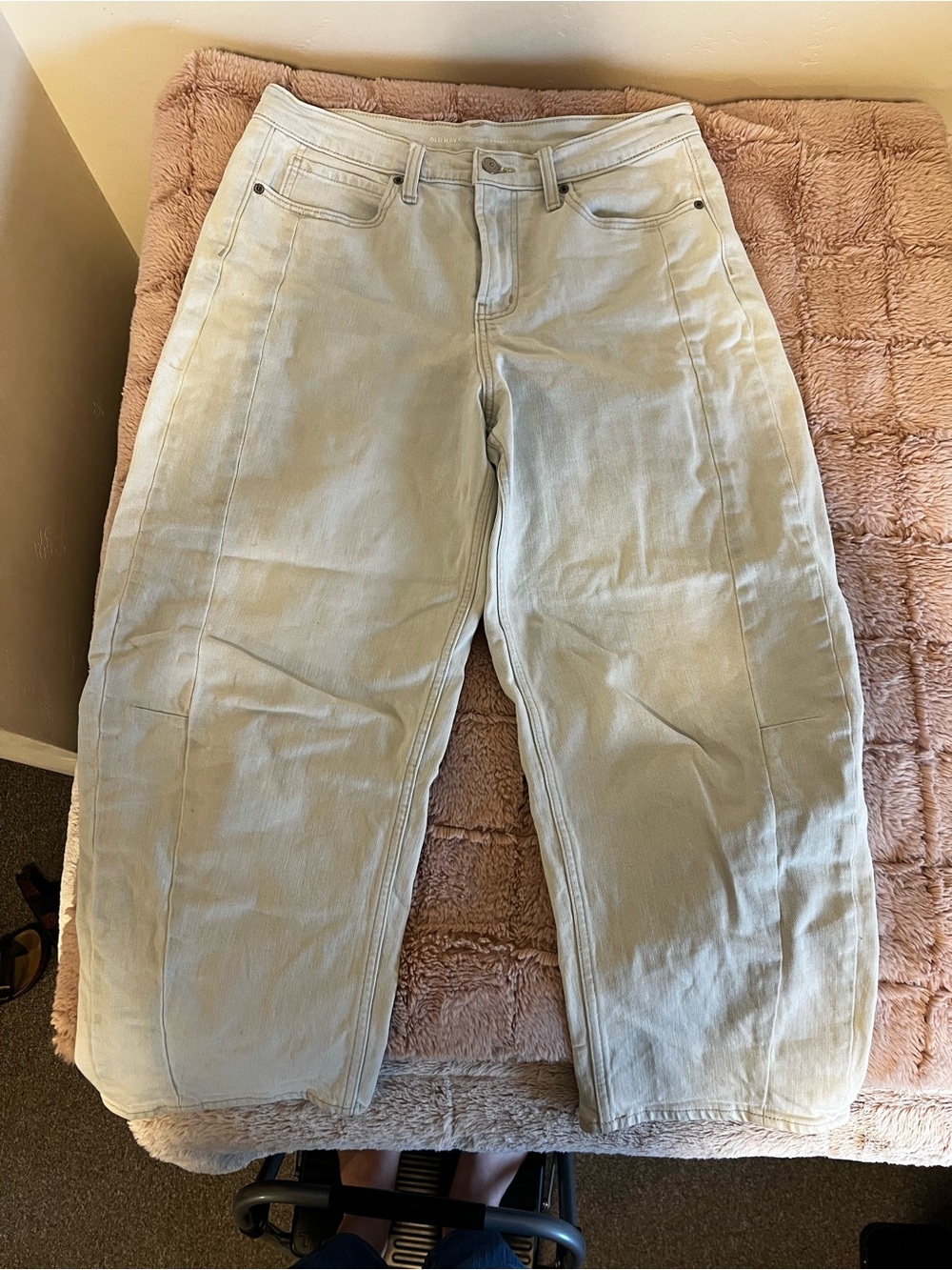 Old Navy Women's Light Beige Boyfriend Jeans